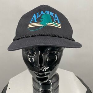 Vintage Hat HEADLINERS BY AAC INC. Cap Mens OSFA Black Souvenir Alaska Outdoorsy